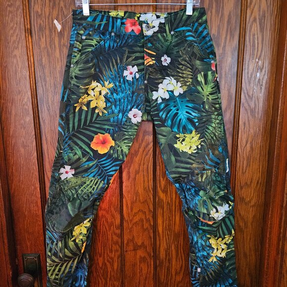 G-STAR RAW ELWOOD X25 MEN'S 5622 TAPERED W30  L34 AMAZONE FLORAL PHARRELL - Picture 2 of 8